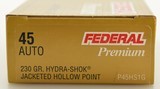 Hydra-Shok Federal 45 ACP 230 Grain Jacketed Hollow Point Ammo 50 Rds - 2 of 3