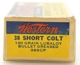 Western “bullseye" Box 38 Short Colt 130 Gr Lubaloy 50 Rds Ammo Excell - 2 of 7