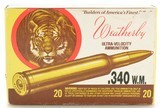 Full Box 340 W.M. Weatherby Magnum Ammo 20 Rds 200 Gr Soft-Point - 1 of 3