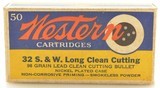 Pre-War Western Bullseye Box 32 S&W Long Clean Cutting Nickel Plated C - 1 of 6