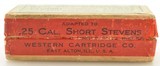 Scarce Western 25 Short Stevens Rim Fire Ammunition Full Box - 3 of 7