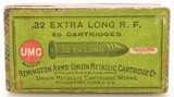 Rare Sealed Rem UMC Full Box 32 Extra Long Rim Fire Collector Ammo - 1 of 6