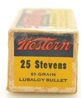 Full Box Western 25 Stevens Rim Fire Ammo Bullseye Box 50 Rds - 2 of 7