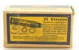 Full Box Western 25 Stevens Rim Fire Ammo Bullseye Box 50 Rds - 6 of 7