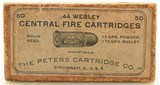 Rare Sealed Box Peters 44 Webley 170 Grain Ammo Solid Head - 1 of 7