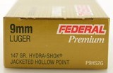 Federal Premium 9mm Luger 147 Gr Hydra-Shok JHP Hollow Point Ammo - 2 of 3