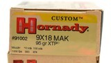 Hornady 9 x 18 Makarov Custom 95 Grain XTP 40 Rounds Ammo - 2 of 3