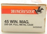 Winchester 45 Win. Mag Ammunition 230 Grain FMC Ammo 20 Rds. - 2 of 3