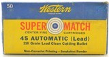Western Super Match 45 Auto Ammo 210 Gr Semi Wad Cutter 50 Rds