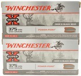 2 Boxes Winchester 375 Win Ammo 200 Grain Power Point 40 Rounds - 1 of 3