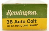 Remington 38 Auto Colt Ammo Full Box 130 Gr Metal Case 50 Rounds - 2 of 3