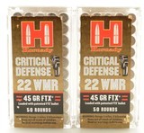 Hornady Critical Defense 22 WMR 45 Gr FTX 100 Rounds - 1 of 4