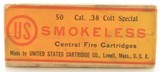 Sealed Box 38 Colt Special Smokeless Ammo Orange Label US Cart. Co - 5 of 6