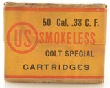 Sealed Box 38 Colt Special Smokeless Ammo Orange Label US Cart. Co - 2 of 6