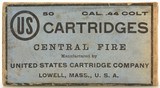 Scarce Sealed Box 44 Colt BP Ammo US Cart Co. Lowell MA 50 Rounds - 1 of 6