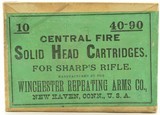 Excellent Winchester Full 2 Piece Box 40-90 Sharp's Rifle Ammunition - 1 of 9