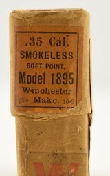 Near Excellent Winchester 35 Win Ammo 6-14 Code Full Box Soft Point - 6 of 8