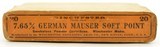 Seldom-Seen Winchester 7.65 mm German Mauser Ammo Full Box6-6 Date - 2 of 8
