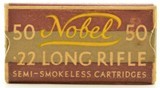 Rare Nobel Industries Ltd. 22 LR Full Box Ammo England Early 1920's - 1 of 7