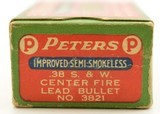 Peters 38 S&W Ammo Full Box Improved Semi-Smokeless No. 3821 - 5 of 7