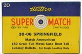 Western Super Match 30-06 Springfield 180 GR FMCBT Lubaloy Full Box Am - 1 of 7