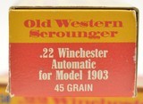 Old Western Scrounger 22 Winchester Automatic Ammo 200 Rds Model 1903 - 2 of 3