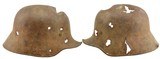 Original WW1 German Helmet M16 Cut in Half - 1 of 6