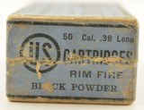 Full Box 38 Long Rim Fire Ammo US Cart Company Lowell MA - 3 of 7