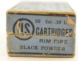 Full Box 38 Long Rim Fire Ammo US Cart Company Lowell MA - 5 of 7