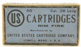 Full Box 38 Long Rim Fire Ammo US Cart Company Lowell MA - 1 of 7