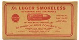 Excellent 1920's Full Box Remington 9mm Luger Ammo Smokeless Oilproof - 1 of 7