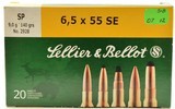 Sellier & Bellot 6.5 x 55 Swedish Ammo 20 Rounds 140 Gr Soft Point Hun - 1 of 3