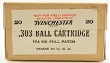 Scarce Winchester 303 British Ammunition Rejected Ammo for Lee Enfield - 1 of 4