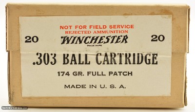 Scarce Winchester 303 British Ammunition Rejected Ammo for Lee Enfield