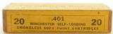 Full Box 401 Winchester Self-Loading Ammo C-I-L Kynoch 20 Rounds - 2 of 6