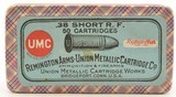 Beautiful Sealed Remington UMC 38 Short Rim Fire Ammo Full Fabric Box - 1 of 6