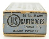 Excellent Sealed Box 38 Short Center Fire Ammo US Cartridge Co. Lowell - 3 of 6