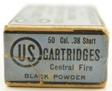 Excellent Sealed Box 38 Short Center Fire Ammo US Cartridge Co. Lowell - 5 of 6