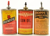 Vintage Collection of Lead Top Gun Oil Tins (3) - 1 of 6