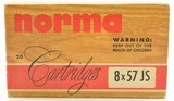 Norma 8 x 57 JS Ammunition 196 Grain Round Nose Soft Point Full Box - 1 of 5