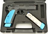 Excellent Blue CZ 75 SP-01 Pistol 9mm Original Box 2 – 21 Round Mags - 1 of 12
