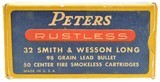 Vintage Peters 32 Smith & Wesson Long Ammo 98 Grain Lead Bullets Full - 1 of 5