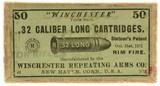 Scarce Winchester 32 Long Rim Fire Black Powder “For Rifles" Ammo - 1 of 8