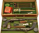 Cased Pair of Continental Dueling Pistols by Lagreze of Paris - 1 of 15