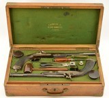 Cased Pair of Continental Dueling Pistols by Lagreze of Paris - 2 of 15