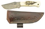 Montana Territory Knife Damascus 4" Skinning Blade Buffalo - 1 of 9