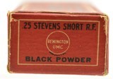 Excellent Full Box Remington UMC 25 Stevens Short RF Black Powder - 3 of 6