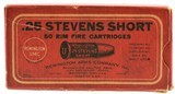 Excellent Full Box Remington UMC 25 Stevens Short RF Black Powder - 1 of 6
