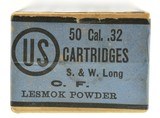 Excellent Sealed U.S. Cartridge Co. 32 S. & W. Long CF Ammo Lowell Mas - 3 of 6