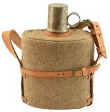 British Rigby & Mellor 1956 Canteen w/cup/ leather strap - 1 of 7